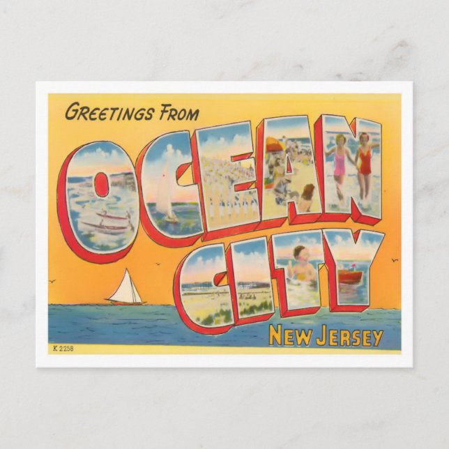 Ocean City, New Jersey Big Letters Postcard (Front)