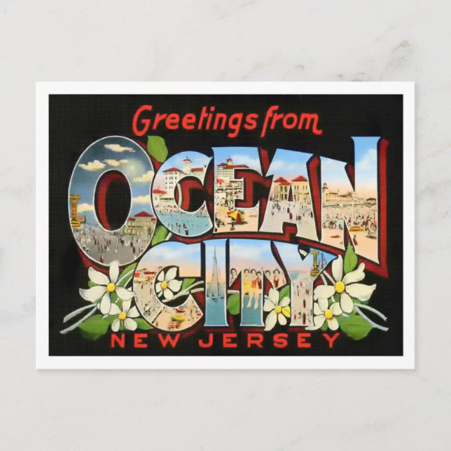Ocean City, New Jersey Big Letters Postcard (Front)