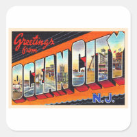 Ocean City New Jersey NJ Large Letter Postcard