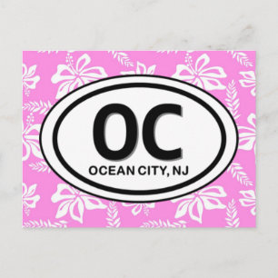 Ocean City New Jersey ~ OC NJ Pink Beach Postcard