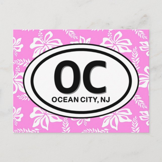Ocean City New Jersey ~ OC NJ Pink Beach Postcard