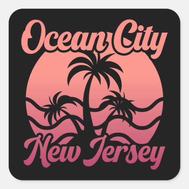 Ocean City,New Jersey Square Sticker (Front)