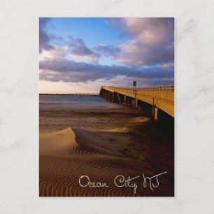 Ocean City New Jersey Sunset sur Bridge Carte post