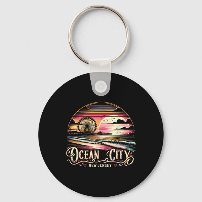 Ocean City New Jersey Travel Summer Family Vacatio Keychain (Front)