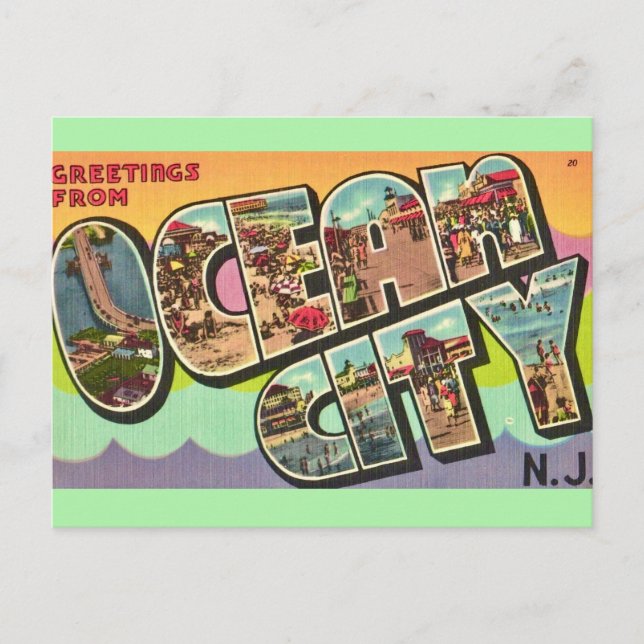 Ocean City NJ Greetings  Postcard (Front)