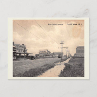 Ocean City NJ, New Jersey Ave, Vintage Style Postcard