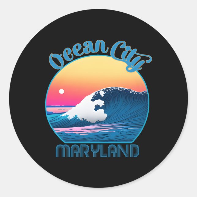 Ocean City Ocean City Classic Round Sticker (Front)