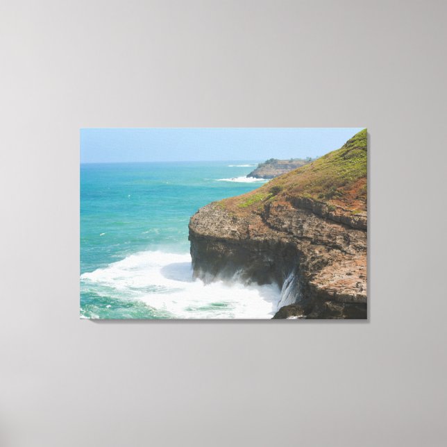 Ocean Cliffs at Kilauea Kauai Canvas Print (Front)