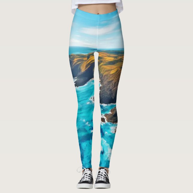 Ocean Cliffs: Wild Shore Leggings (Front)