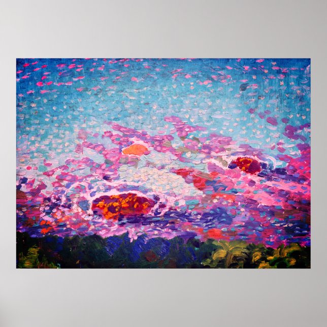 Ocean Coast Abstract Painting Poster (Front)