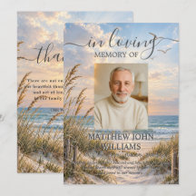 Ocean Coastal Male Female Photo Funeral Memorial