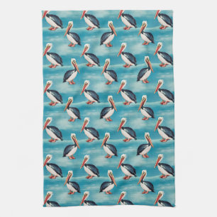 Ocean Coastal Pelican Kitchen Towel