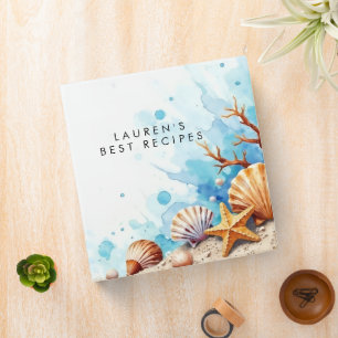 Ocean Coastal Seashell Beach Soft Binder