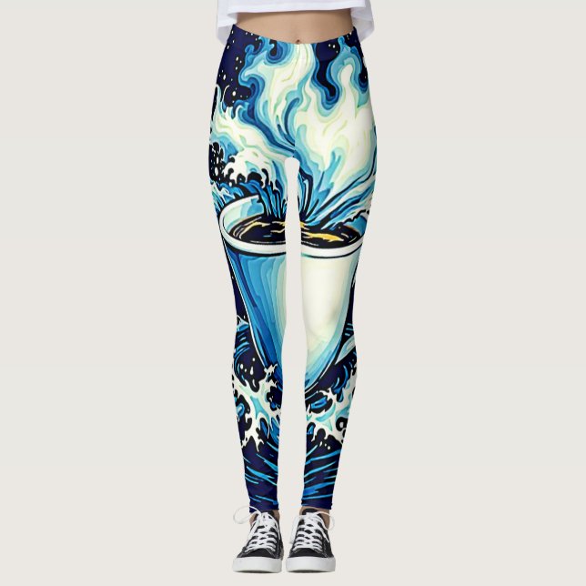 Ocean Coffee Dream Leggings (Front)