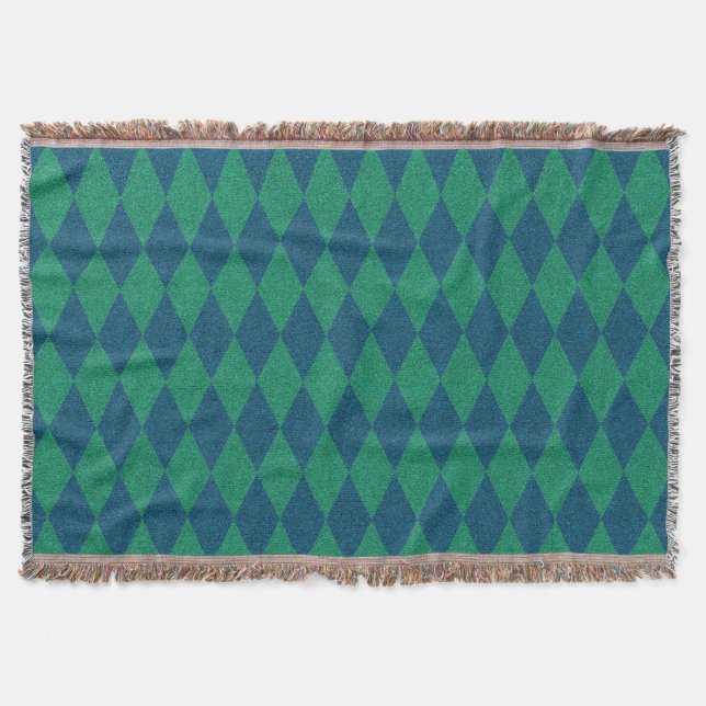 Ocean Colour Diamond Glitter Throw Blanket (Front)
