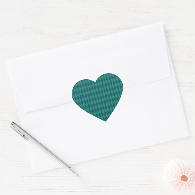 Ocean Colours Diamond Glitter Heart Sticker (Envelope)
