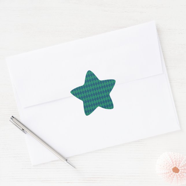 Ocean Colours Diamond Glitter Star Sticker (Envelope)