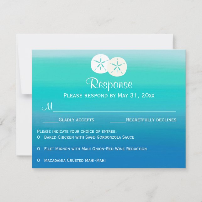 Ocean Colours RSVP Card (Front)