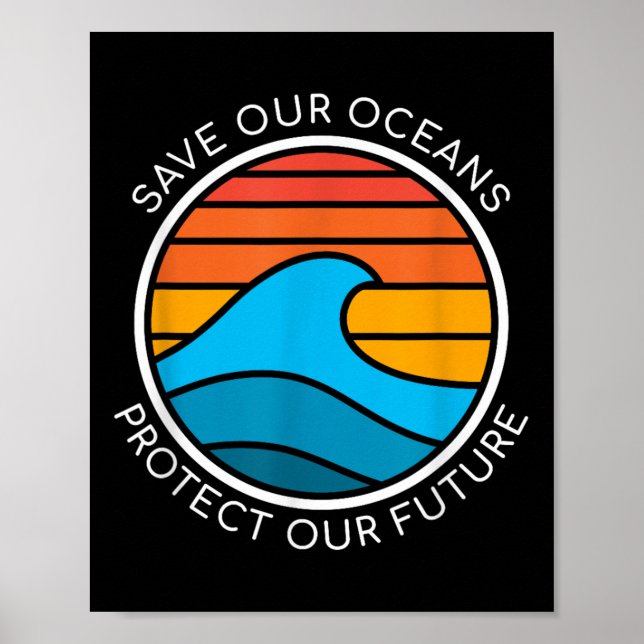 Ocean Conservation Quote Save Planet Future Water  Poster (Front)