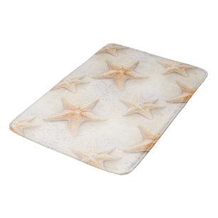 Ocean Cream Peach Beach Starfish Bath Mat