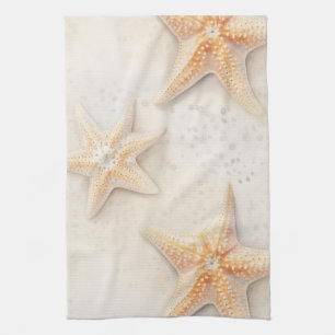 Ocean Cream Peach Beach Starfish Kitchen Towel