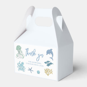 Ocean Creature Blue Baby Shower Favor Box