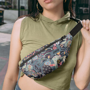 Ocean Creature Marine Whale Octopus Monogram Fanny Pack