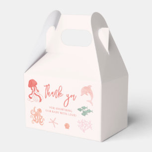 Ocean Creature Pink Baby Shower Favor Box