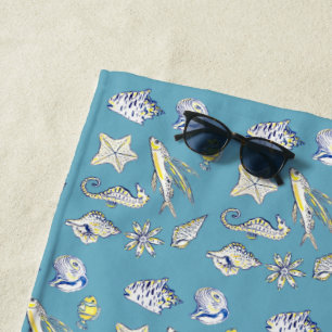 Ocean creatures beach towel