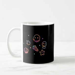 Ocean Creatures Pastel Gradient Sea Life Design Coffee Mug