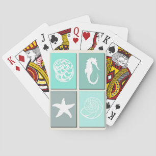 Ocean Creatures Silhouette Bicycle Playing Cards