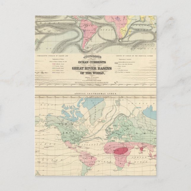 Ocean Currents and the Great River Basins Postcard (Front)
