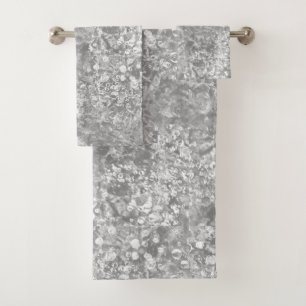 Ocean currents & Bubbles Grey Towel set