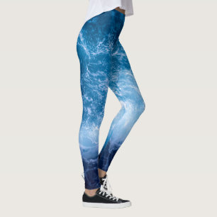 Ocean - Dark Blue Waves  Leggings