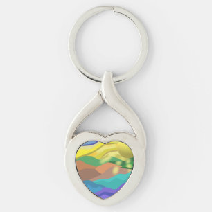 Ocean Dessert Summer Landscape Abstract Keychain