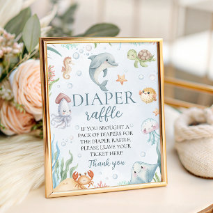 Ocean Diaper Raffle Table Sign
