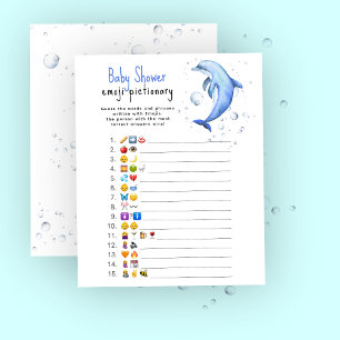 Ocean dolphin - Emoji picture game baby shower