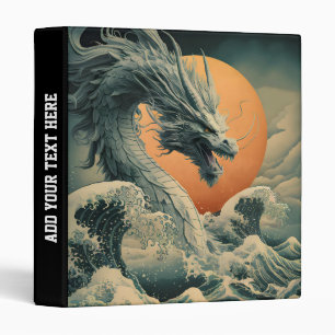 Ocean Dragon Rising at Sunset Personalized  Binder