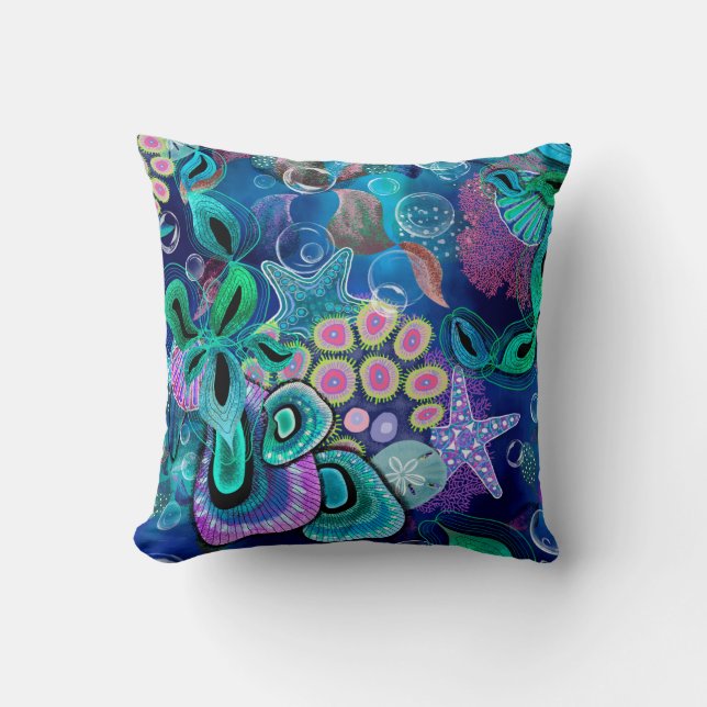 Ocean Dream Throw Pillow (Front)