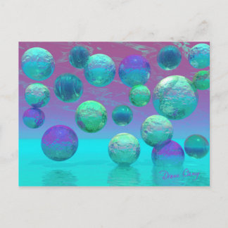 Ocean Dreams - Aqua and Violet Ocean Fantasy Postcard
