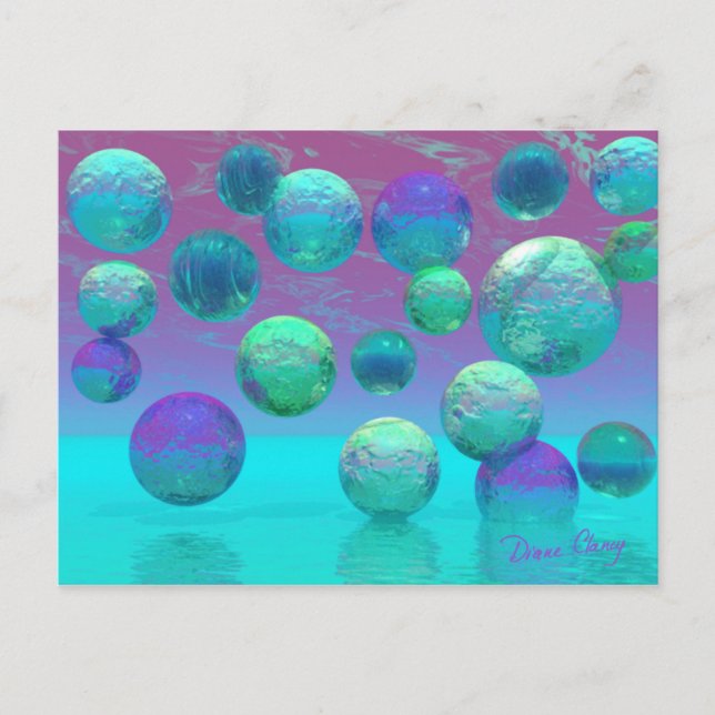 Ocean Dreams - Aqua and Violet Ocean Fantasy Postcard (Front)