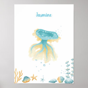 Ocean Dreams Discovery Jellyfish Customizable Poster