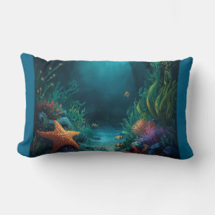 Ocean Dreams, Tropical Starfish and Seaweed  Lumbar Pillow