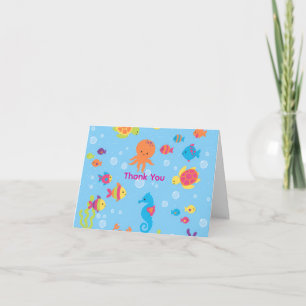 Ocean Dreams Turtle and Fish Thank You Card