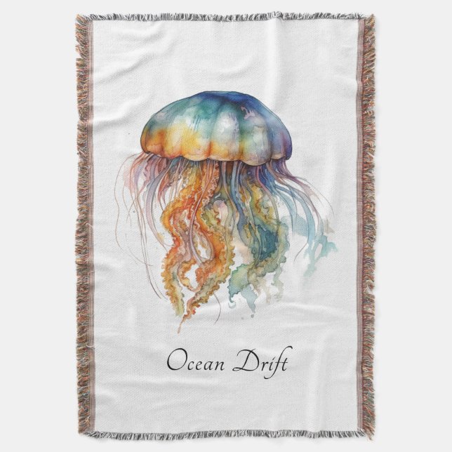 Ocean Drift Colourful Coastal Comfort Throw Blanket (Front Vertical)