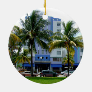 Ocean Drive Ceramic Ornament
