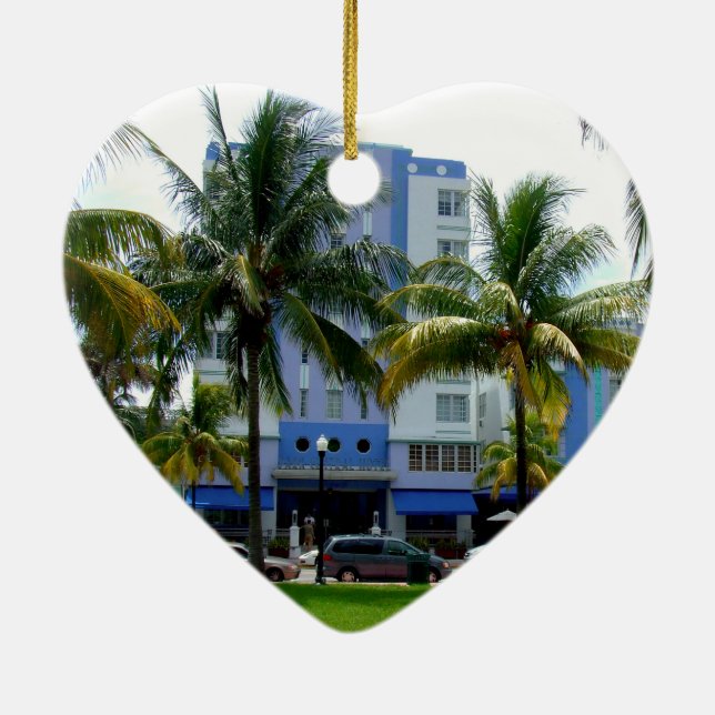 Ocean Drive Ceramic Ornament (Back)