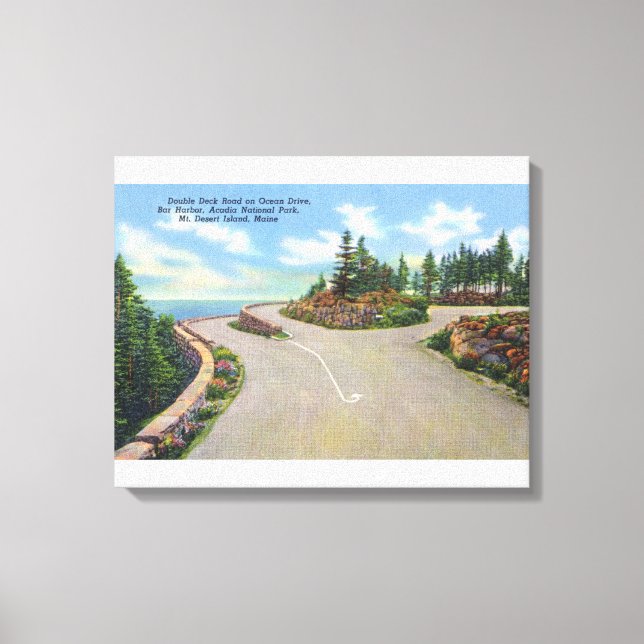 Ocean Drive Double Deck Road View Canvas Print (Front)