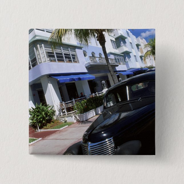 Ocean Drive, Miami Beach Florida 2 Inch Square Button (Front)