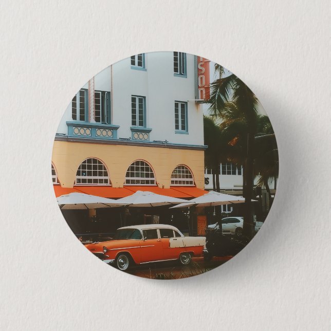 Ocean Drive, South Beach, Miami 2 Inch Round Button (Front)